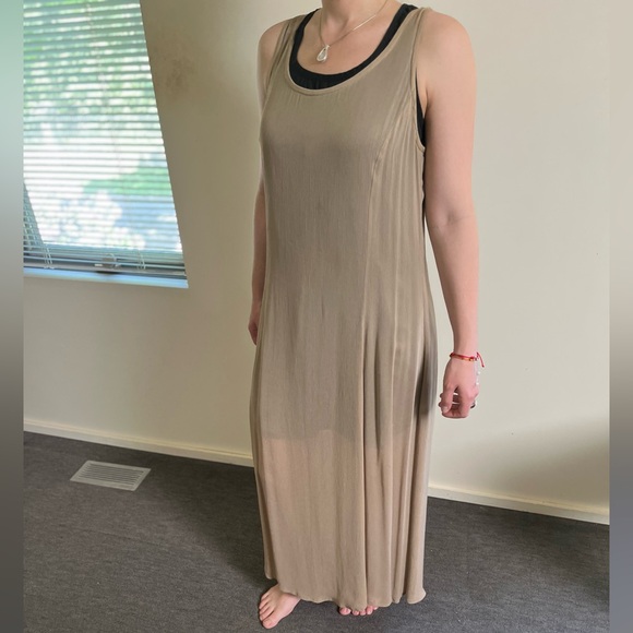 Club Monaco beige sheer maxi dress - Picture 1 of 3